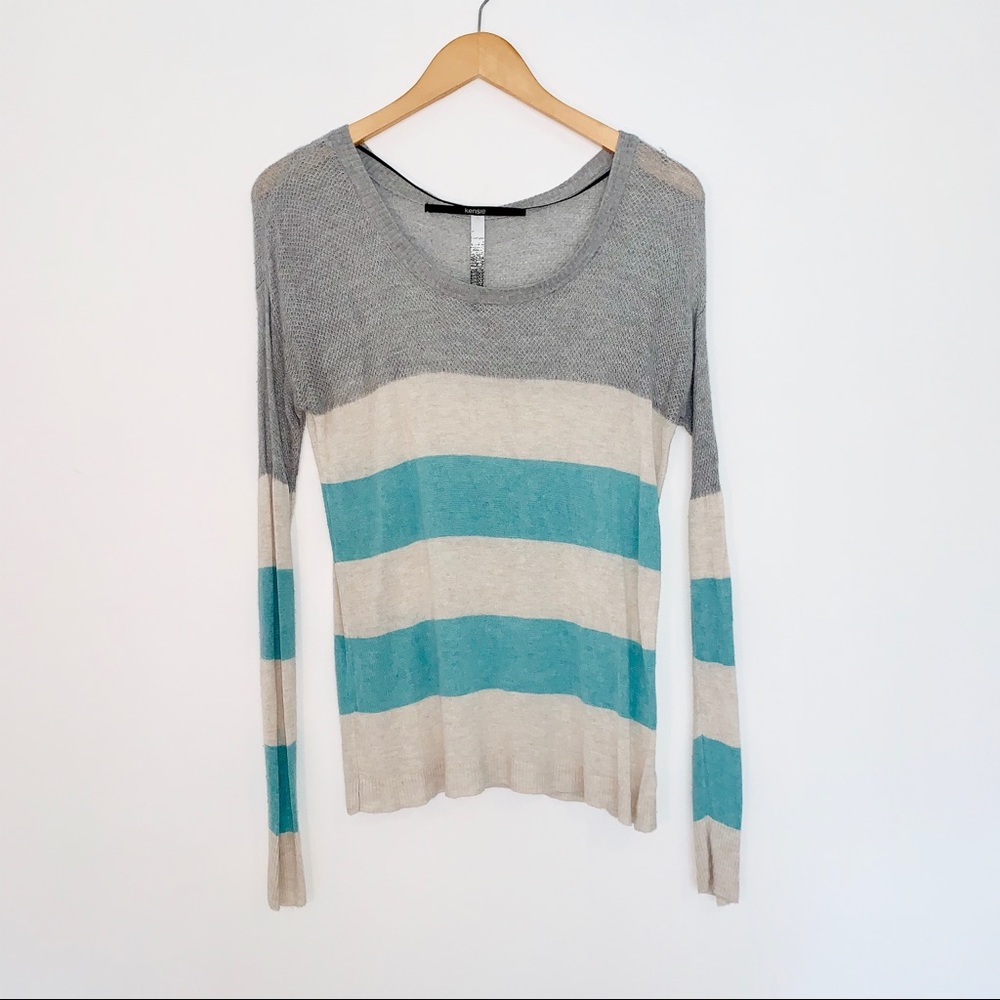 Kenzie Lightweight Sweater Gray with Stripes S